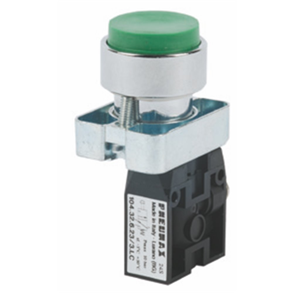 PX ZAWÓR 3/2 PRZYCISK WYSTAJĄCY-SPRĘŻYNA PRZYŁĄCZE BOCZNE NZ CZARNY