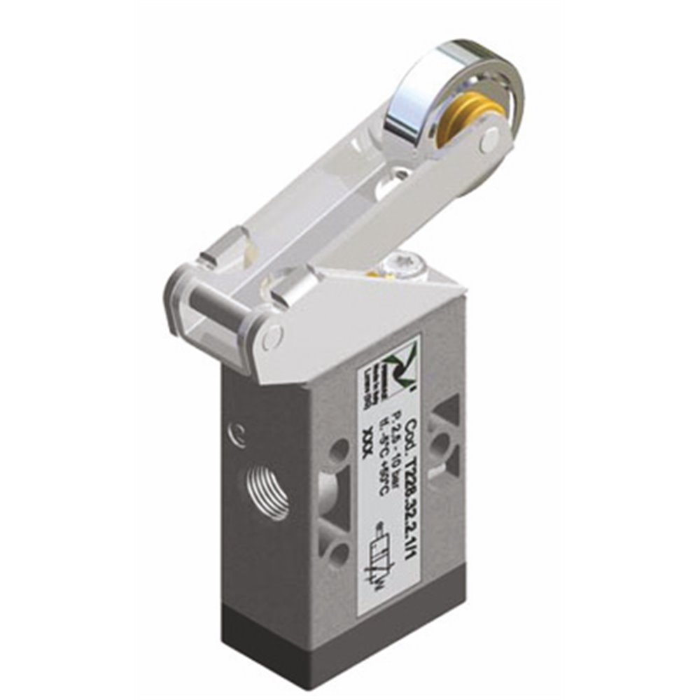 PX ZAWÓR MECHANICZNY G 1/8 3/2 - ROLKA, ŁOŻYSKO-TECHNOPOLIMER 