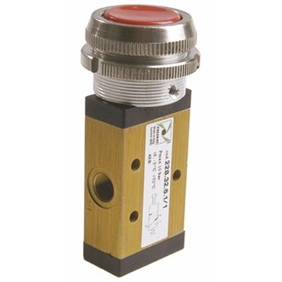 PX ZAWÓR MECHANICZNY 1/8 3/2 PRZYCISK-30 CZARNY