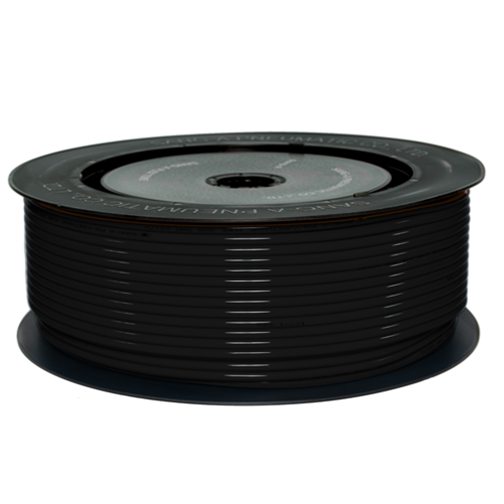 SANG-A PRZEWÓD PROSTY POLIURETANOWY (95 ShA), 10 MM X 6,5 MM, ROLKA 100 M, CZARNY