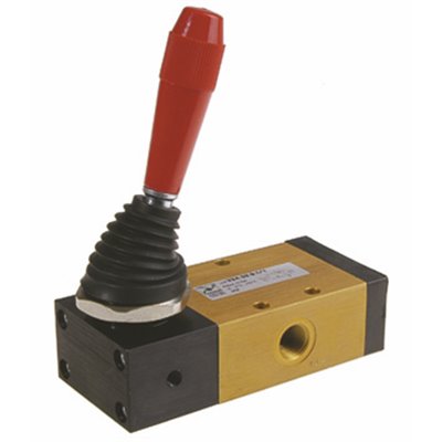 PX ZAWÓR MECHANICZNY 3/2 G1/4 DŻWIGNIA, 2 POZYCJE STABILNE, CZARNY