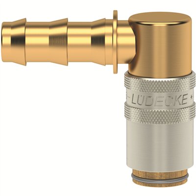 E6 GNIAZDO 10 MM PUSH-ON/90 STOPNI, BEZ ZAWORU (LU ESHM 10 T-90)