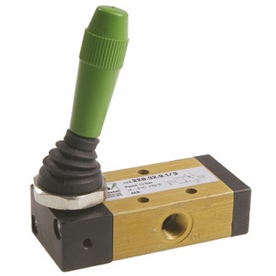 PX ZAWÓR MECHANICZNY 3/2 G1/8 DŻWIGNIA, POWRÓT SPRĘŻYNA, CZARNY