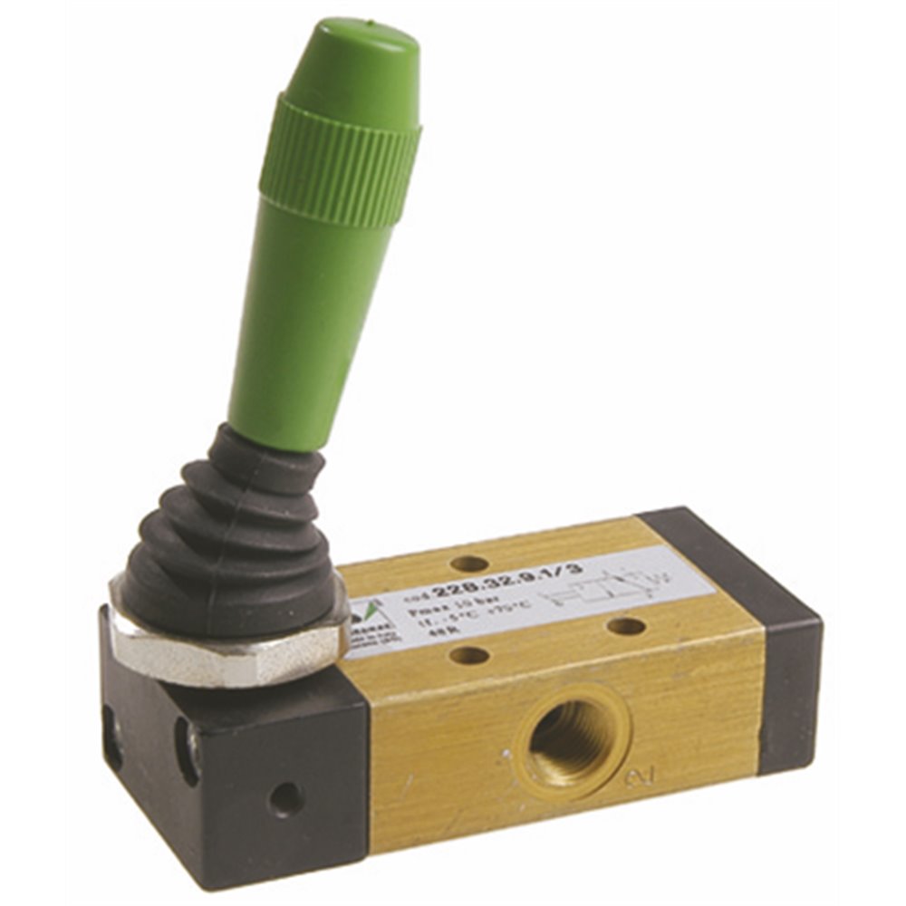 PX ZAWÓR MECHANICZNY 3/2 G1/8 DŻWIGNIA, POWRÓT SPRĘŻYNA, CZARNY