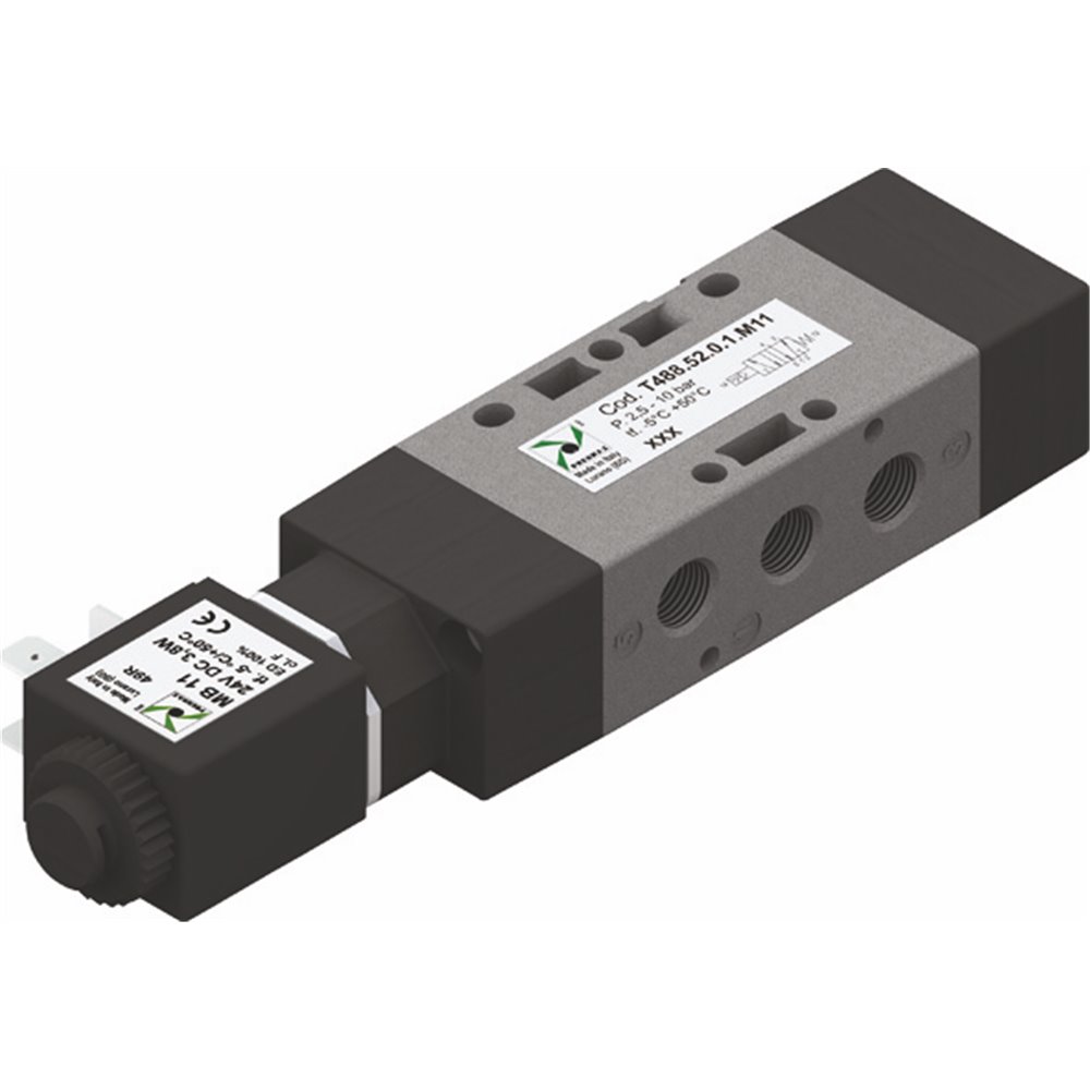 PX ZAWÓR ELEKTROMAGNETYCZNY ECO, TECHNOPOLIMER G1/8  5/2 24VAC-SPRĘŻYNA