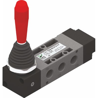 PX ZAWÓR MECHANICZNY TECHNOPOLIMER 5/2 G1/4 DŻWIGNIA, 2 POZYCJE STABILNE, CZARNY