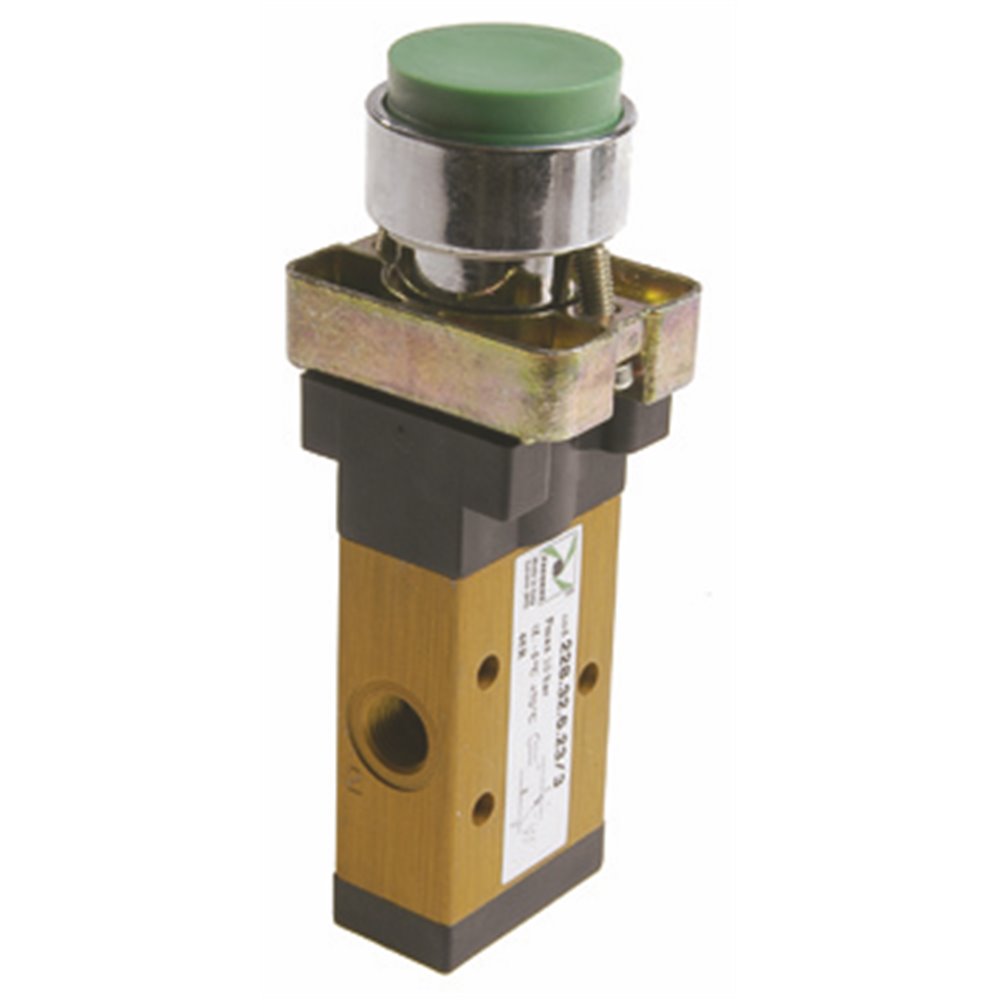 PX PRZYCISK WYSTAJĄCY 3/2 G1/8 CZARNY - POWRÓT SPRĘŻYNA 