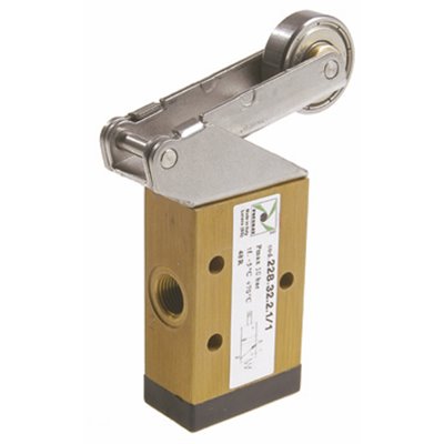 PX ZAWÓR MECHANICZNY G 1/8 3/2 ROLKA METALOWA - SPRĘŻYNA