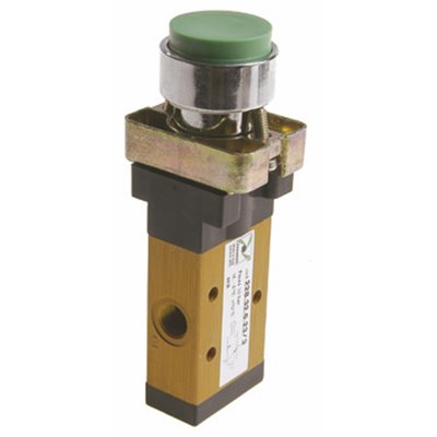 PX PRZYCISK WYSTAJĄCY 3/2 G1/8 ŻÓŁTY - POWRÓT SPRĘŻYNA 