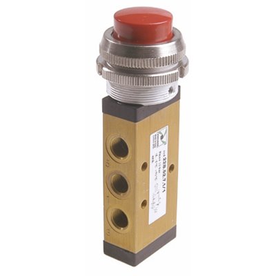 PX PRZYCISK - SPRĘŻYNA 5/2 G 1/8 30MM CZERWONY