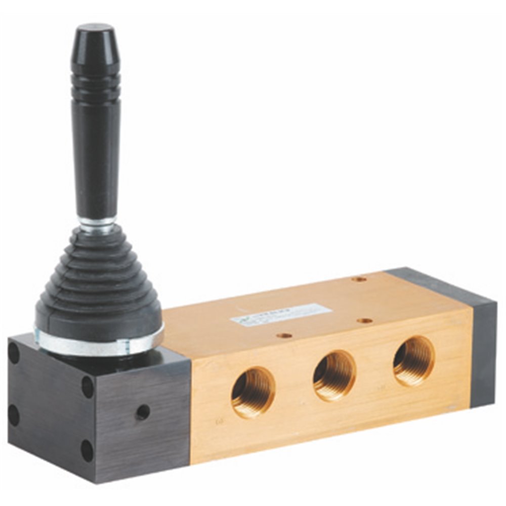 PX ZAWÓR MECHANICZNY G1/2" 5/3, CENTRALNIE ODPOWIETRZONY, 3 POZYCJE STABILNE, DŹWIGNIA