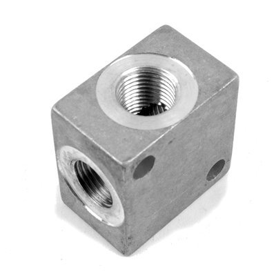 KOSTKA ALUMINIOWA 3/8 GWINT WEWNĘTRZNY WALCOWY - 4 WYJŚCIA