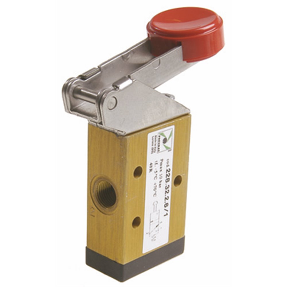 PX ZAWÓR MECHANICZNY G 1/8 3/2 - DŹWIGNIA -PRZYCISK