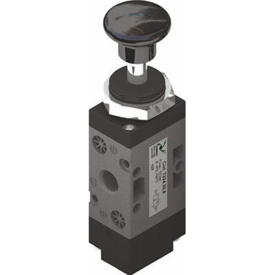 PX ZAWÓR MECHANICZNY 1/4 3/2 CIĘGŁO 2 POZYCYJNY CZARNY