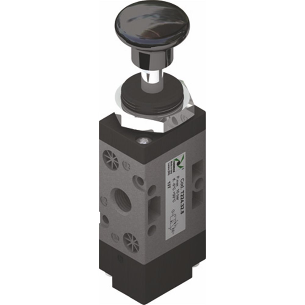 PX ZAWÓR MECHANICZNY 1/4 3/2 CIĘGŁO 2 POZYCYJNY CZARNY