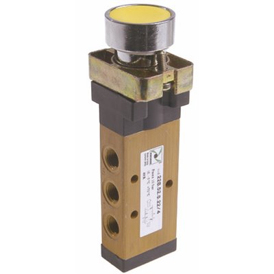 PX ZAWÓR MECHANICZNY G 1/8 5/2 PRZYCISK 22 ŻÓŁTY