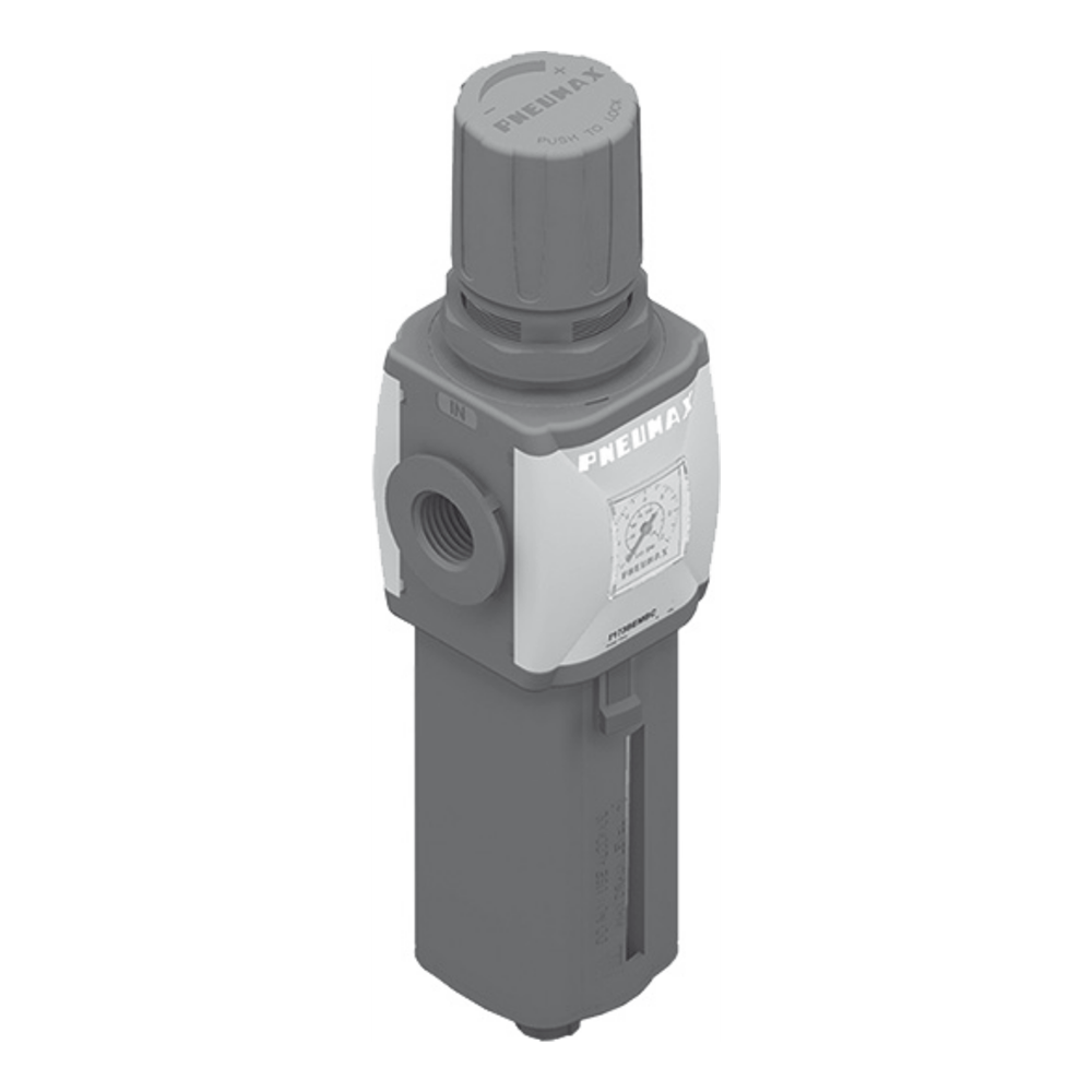 PX AIR+ ROZ.1 FILTROREGULATOR (EM) 1/4 20U 0-12 BAR+MAN ZŁĄCZA TECHNOPOLIMER 