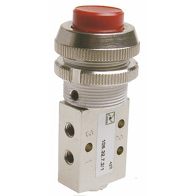 PX PRZYCISK AWARYJNY CZERWONY. 3/2 M5 PANELOWY 22MM - SPRĘŻYNA