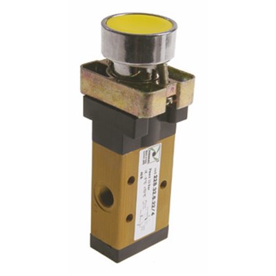 PX PRZYCISK 3/2 G1/8 CZARNY - POWRÓT SPRĘŻYNA