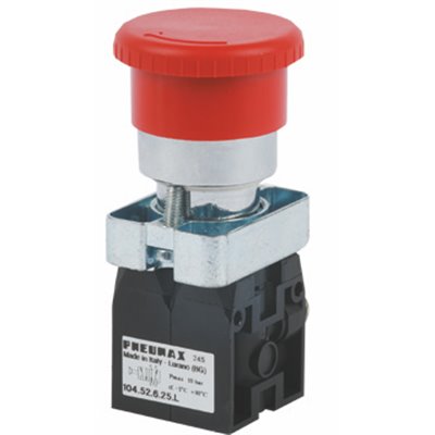 PX ZAWÓR 5/2 PRZYCISK AWARYJNY 2 POZYCYJNY NC 4MM BOKU