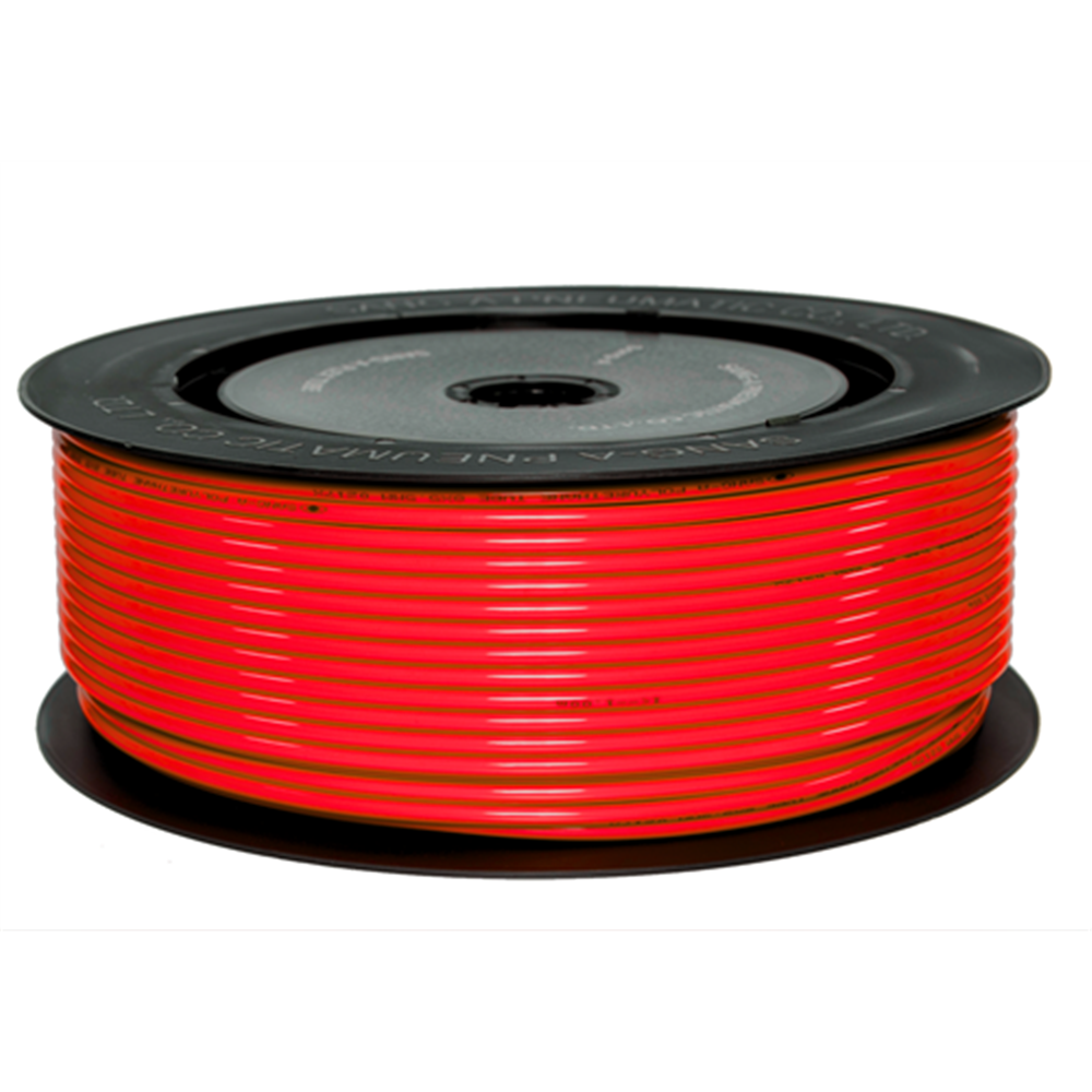 SANG-A PRZEWÓD PROSTY POLIURETANOWY (95 ShA), 10 MM X 6,5 MM, ROLKA 100 M, CZERWONY