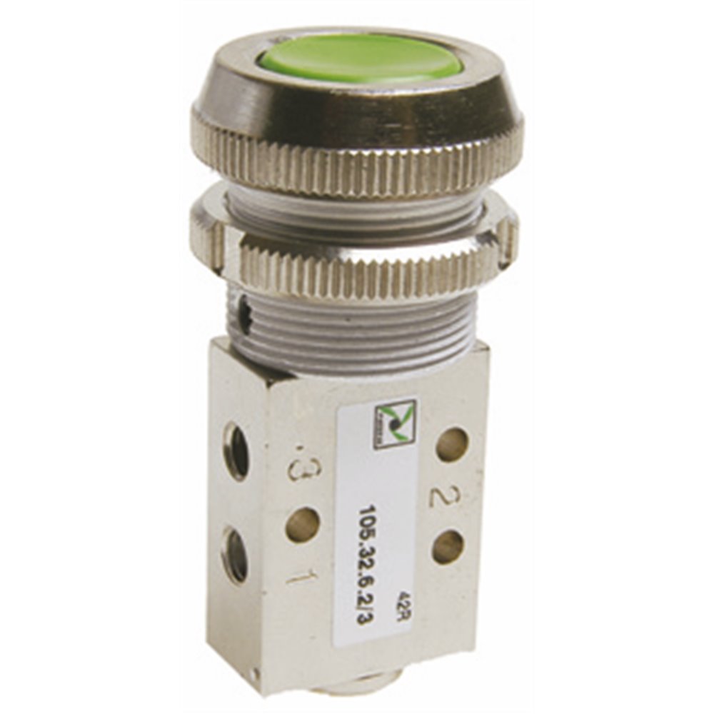 PX ZAWÓR M5 3/2 - PRZYCISK 22 SPRĘŻYNA CZERWONY