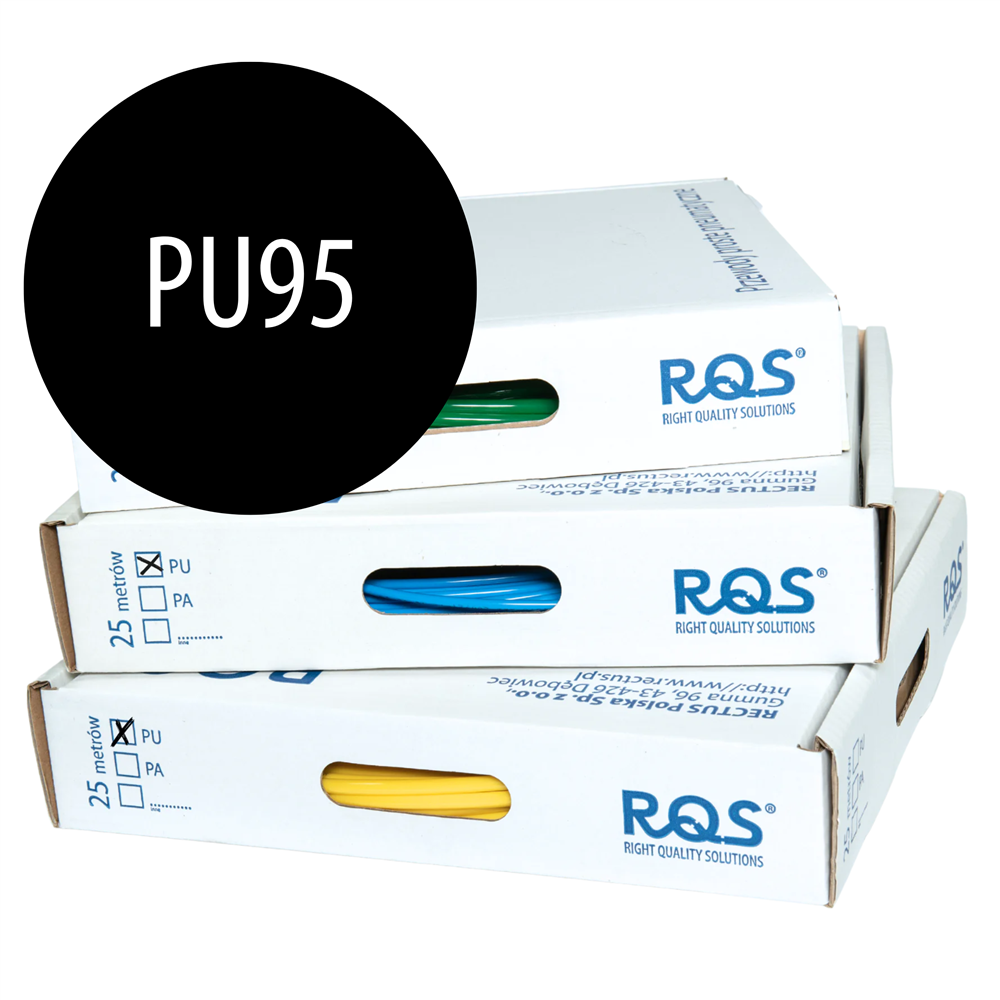 SANG-A PRZEWÓD PROSTY POLIURETANOWY (95 ShA), 12 MM X 8 MM, KARTON 25 M, CZARNY