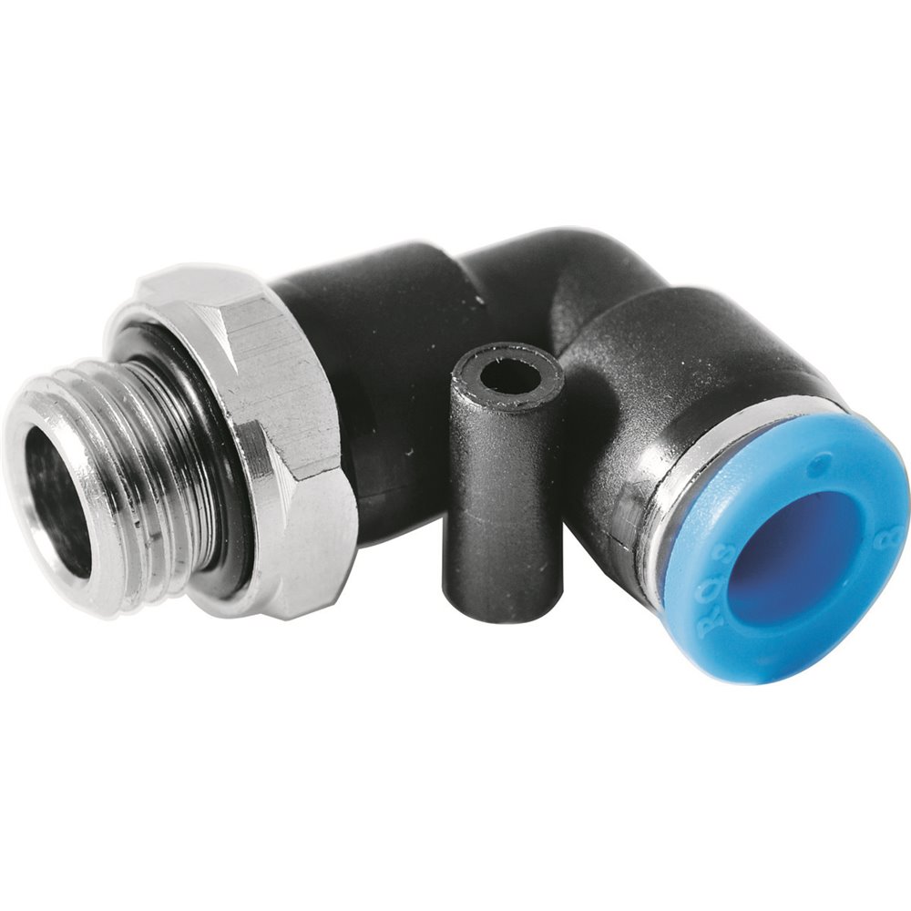 RQS ZŁĄCZE WTYKOWE KĄTOWE GWINT ZEWNĘTRZNY G 3/8 - 10 MM NBR