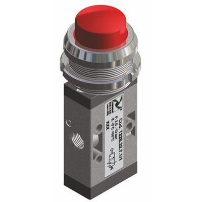 PX ZAWÓR MAN.3/2 1/8 PRZYCISK 30MM ZIELONY SPRĘŻYNA TECHNOPOLIMER