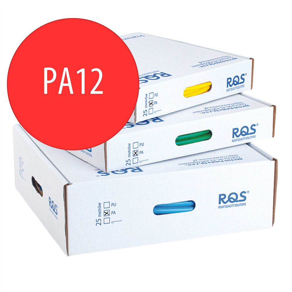 PA12 PRZEWÓD PROSTY POLIAMIDOWY 10 X 7,5 MM, CZERWONY, KARTON 25 M