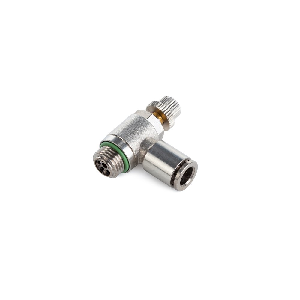 RQS ZAWÓR KĄTOWY DŁAWIĄCO-ZWROTNY NA WYLOCIE 1/4 -4MM, MOSIĄDZ, VITON