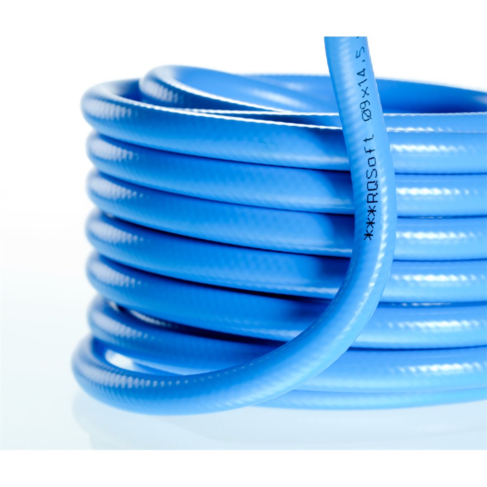 WĄŻ PROSTY PVC 9 X 14,5 MM, RQSOFT, NIEBIESKI, 50 M