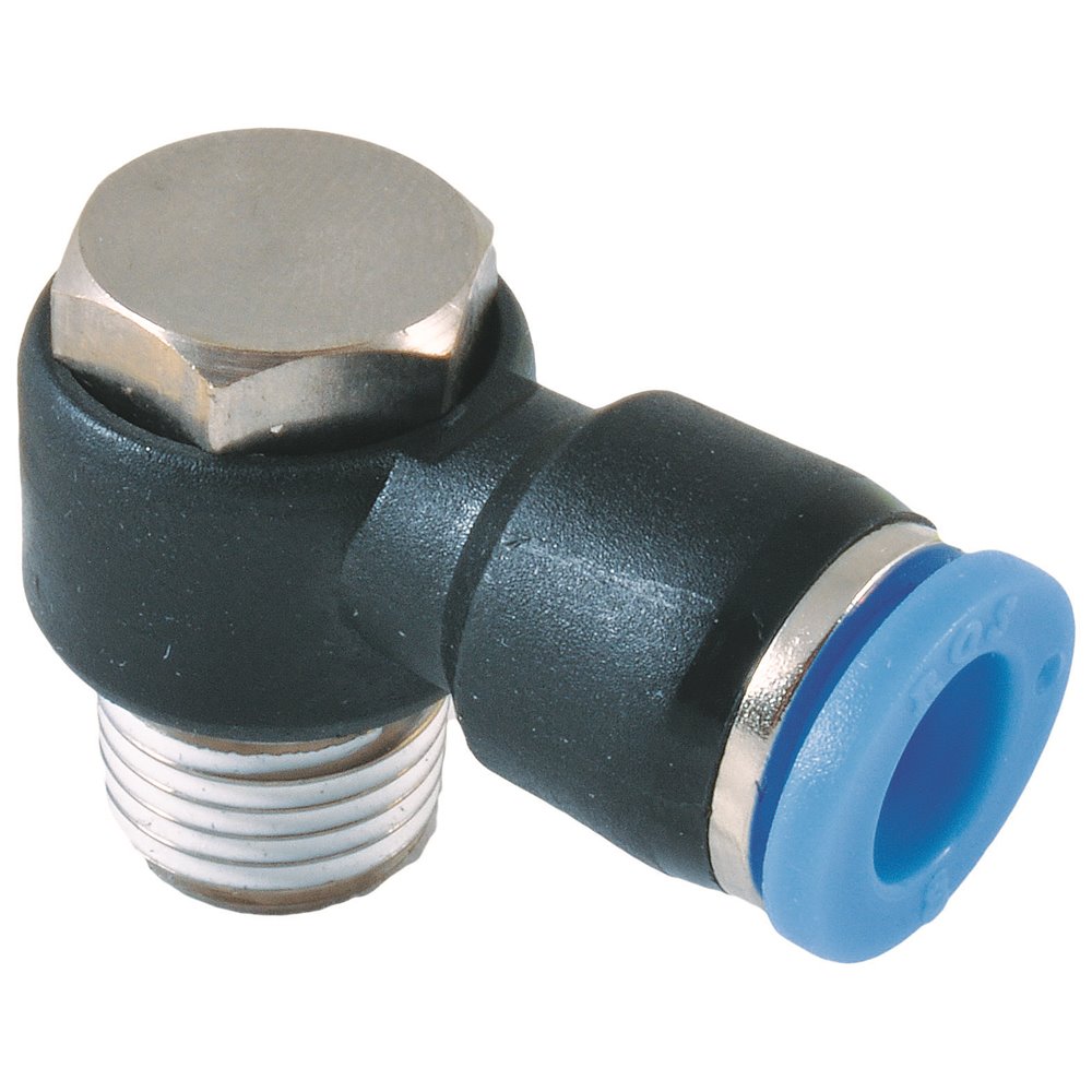 RQS ZŁĄCZE WTYKOWE KĄTOWE OBROTOWE GWINT ZEWNĘTRZNY G 1/4 - 12 MM