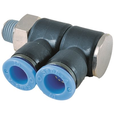 RQS ROZDZIELACZ KĄTOWY OBROTOWY D2 R 1/2 - 10 MM