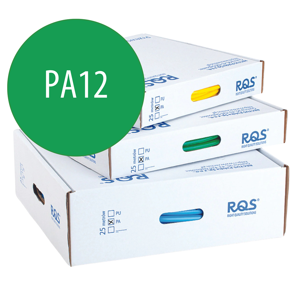 PA12 PRZEWÓD PROSTY POLIAMIDOWY 6 X 4 MM, ZIELONY, KARTON 25 M