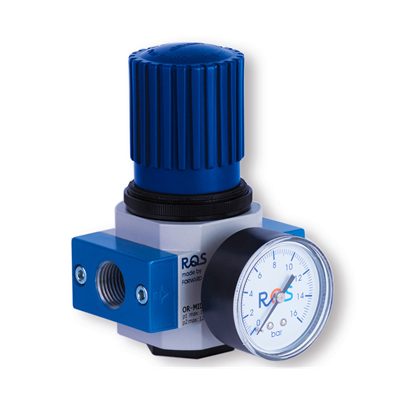 REGULATOR CIŚNIENIA ROZMIAR MINI, GWINT WEWNĘTRZNY 3/8, 0-12 BAR, +MANOMETR, +UCHWYT, NIEBIESKI