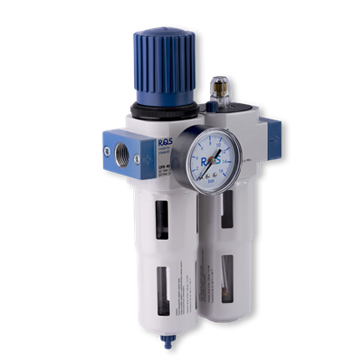 DWUCZĘŚCIOWY ZESTAW ROZMIAR MIDI, GWINT WEWNĘTRZNY 3/8, 0-12 BAR, 40 MIKRONÓW, +MANOMETR, +UCHWYT, NIEBIESKI