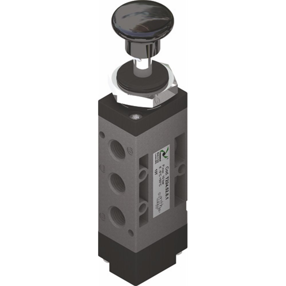 PX ZAWÓR MECHANICZNY 1/4 5/2 CIĘGŁO SPRĘŻYNA CZARNY