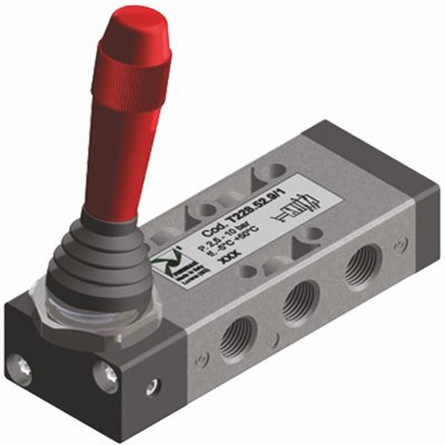 PX ZAWÓR MECHANICZNY 5/2 G1/8 DŻWIGNIA, 2 POZYCJE STABILNE, ZIELONY, TECHNOPOLIMER