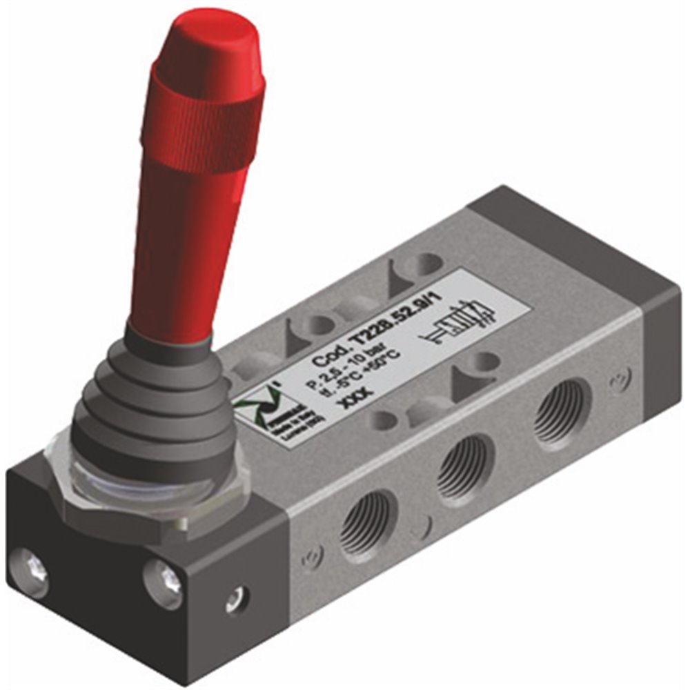 PX ZAWÓR MECHANICZNY 5/2 G1/8 DŻWIGNIA, 2 POZYCJE STABILNE, ZIELONY, TECHNOPOLIMER