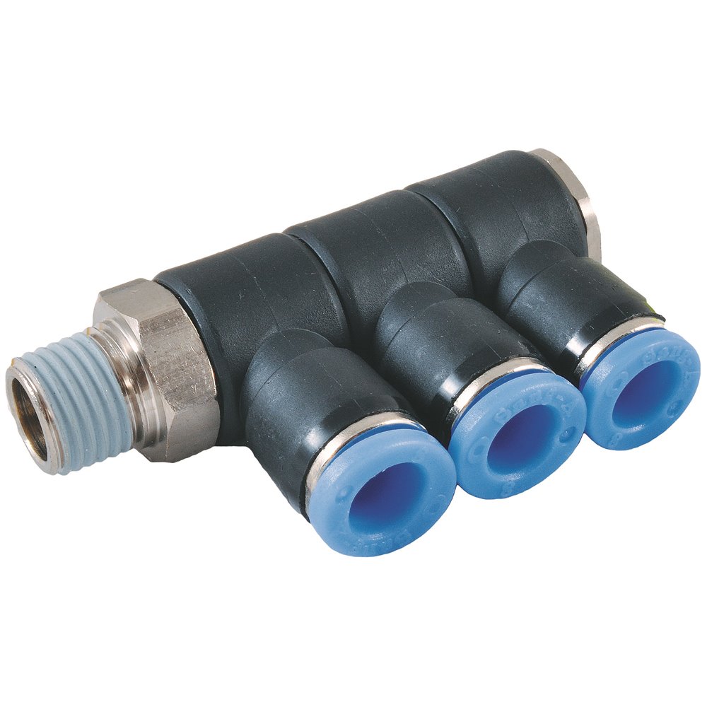 RQS ROZDZIELACZ KĄTOWY OBROTOWY D3 R 1/2 - 8 MM