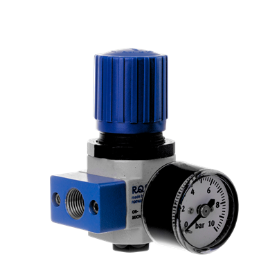 REGULATOR CIŚNIENIA ROZMIAR MIKRO, GWINT WEWNĘTRZNY 1/8, 0-7 BAR, + MANOMETR, + UCHWYT, NIEBIESKI