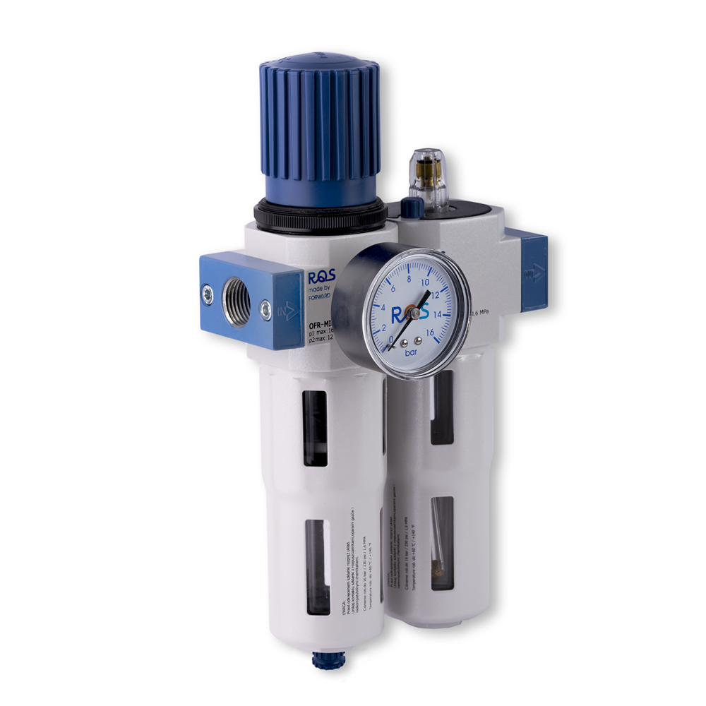 DWUCZĘŚCIOWY ZESTAW ROZMIAR MIDI, GWINT WEWNĘTRZNY 1/2, 0-12 BAR, 40 MIKRONÓW, +MANOMETR, +UCHWYT, PÓŁAUTOMATYCZNY SPUST, NIEBIE