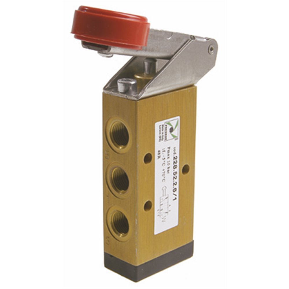 PX ZAWÓR MECHANICZNY G 1/8 5/2 DŹWIGNIA PRZYCISK CZERWONY