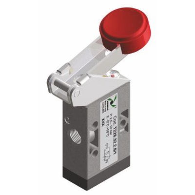 PX ZAWÓR MECHANICZNY G1/8 3/2 DŹWIGNIA PRZYCISK CZARNY 