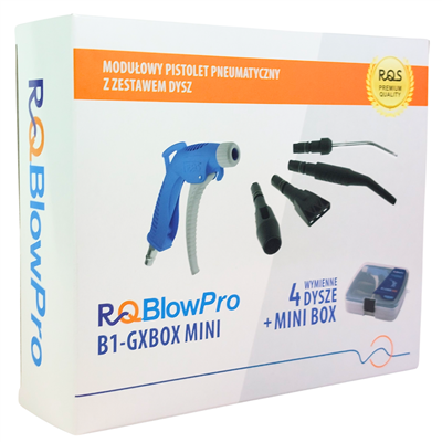 GXBOX MINI, PISTOLET B1-GX Z ZESTAWEM DYSZ, WYCZKA TYP 26 (DN 7,2), PUDEŁKO