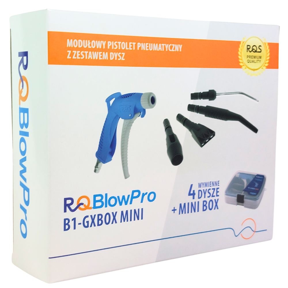 GXBOX MINI, PISTOLET B1-GX Z ZESTAWEM DYSZ, WYCZKA TYP 26 (DN 7,2), PUDEŁKO