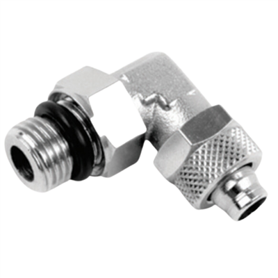 ZŁĄCZE ZAKRĘCANE TYPU L, OBROTOWE, GWINT ZEWNĘTRZNY G 1/4 - 8 X 6 MM, NBR