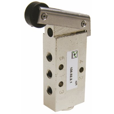 PX ROZDZIELACZ PNEUMATYCZNY M5 5/2-DŹWIGNIA Z ROLKĄ PLASTIKOWĄ