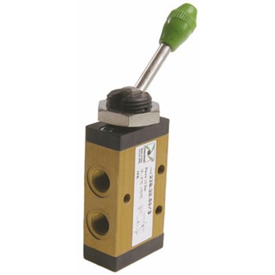 PX ZAWÓR MECHANICZNY 1/8 3/2 DŹWIGNIA PIONOWA, 2-POZYCYJNY, CZARNA DŹWIGNIA